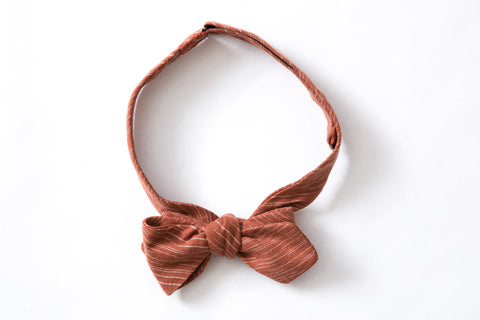 Pointed Bow Tie - Rust Ikat