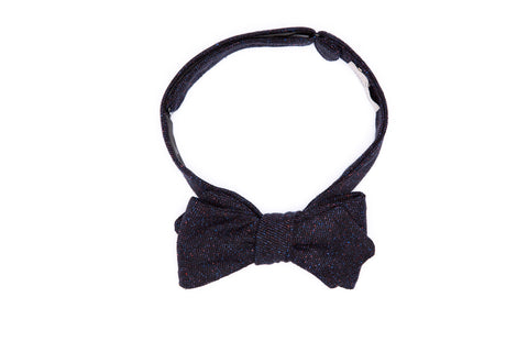 Pointed Bow Tie - Americana Fleck Navy Wool