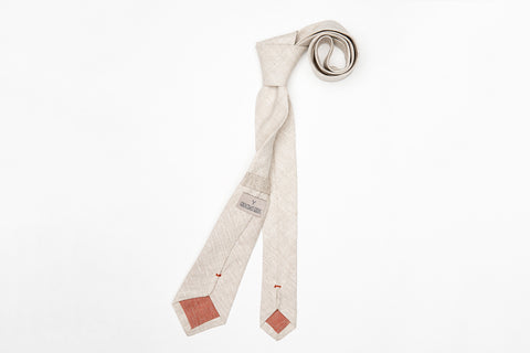 Pointed Necktie - Tan Linen