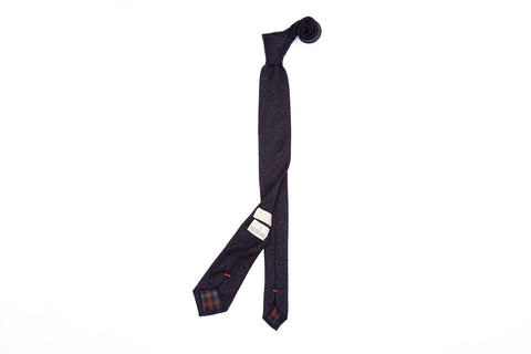 Pointed Necktie - Americana Fleck Navy Wool