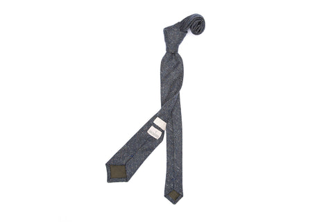 Pointed Necktie - Navy Slub Herringbone