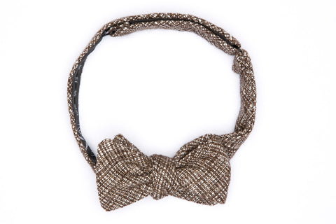 Straight Bow Tie - Umber Basket Weave