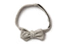 Grey Stripe Wool Pointed Bow Tie