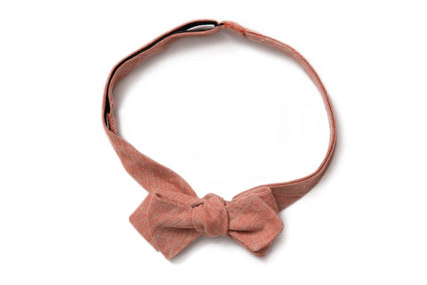 Red Linen Pointed Bow Tie
