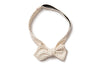 Cream Moon Dot Pointed Bow Tie