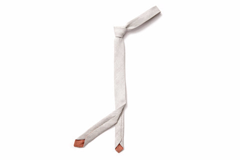 Pointed Necktie - Grey Linen