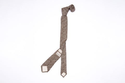 Pointed Necktie - Umber Basket Weave